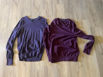 Suéteres Banana Republic para hombre M púrpura y arándano seda cachemir mezcla de lujo Foto 1 de 4