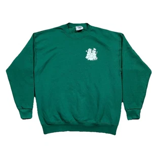 VTG Lee Heavyweight USA Crewneck Green Snowman Sweatshirt L 50/50 - Picture 1 of 9