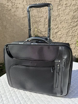 TUMI ARRIVE 25603D 2-Way Carry-On Wheeled Compact Briefcase Black Nylon Leather - Image 1 of 4