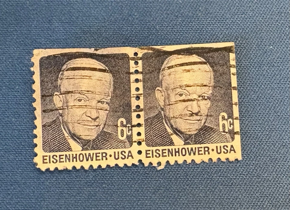 US Dwight Eisenhower 6 Cents Blue Stamps - Image 1 of 1