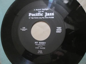 RARE CHET BAKER SINGS THAT OLD FEELING/MY BUDDY 1956 PACIFIC JAZZ 45 EXC-NM - Picture 1 of 2