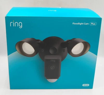 Ring - Floodlight Cam Plus Outdoor Wired 1080p Surveillance Camera - Black - Image 1 of 4