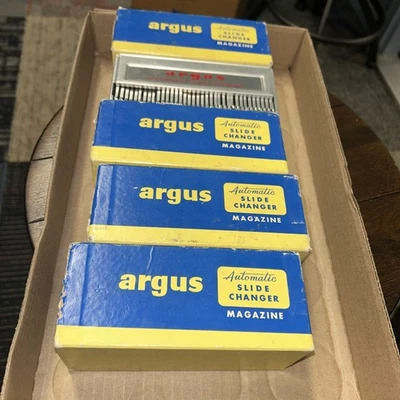 Lot of 5 Vintage Argus Automatic Slide Changer Magazines - 36 Slides Each Box - Image 1 of 3