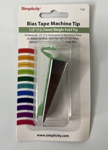 Simplicity 1/2” Bias Tape Machine Tip 12.7mm Single Fold Tip Sealed - Picture 1 of 3