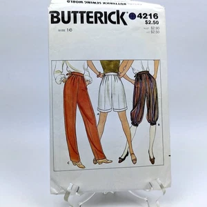 Pantalones cortos, bragas y pantalones de costura para mujer años 80, Butterick 4216 vintage, talla 16 - Imagen 1 de 8