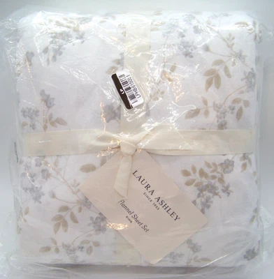 Laura Ashley Fawna Grey Super Soft 100% Cotton Pink Cotton Flannel King Sheet - Image 1 of 4