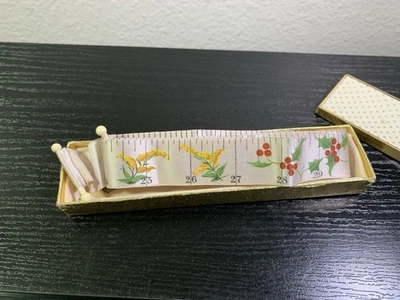 Antique FOUR SEASON FLORAL Tape Measure Silk July 6th 1897 Rare - Image 1 of 4