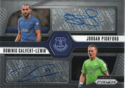 2024-25 Panini Prizm EPL Dual Signatures Jordan Pickford Dominic Calvert Lewin - Image 1 of 2