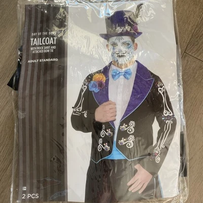 Disfraz de Tailcoat Día de Muertos Adulto Talla Única Estándar Negro Foto 1 de 3