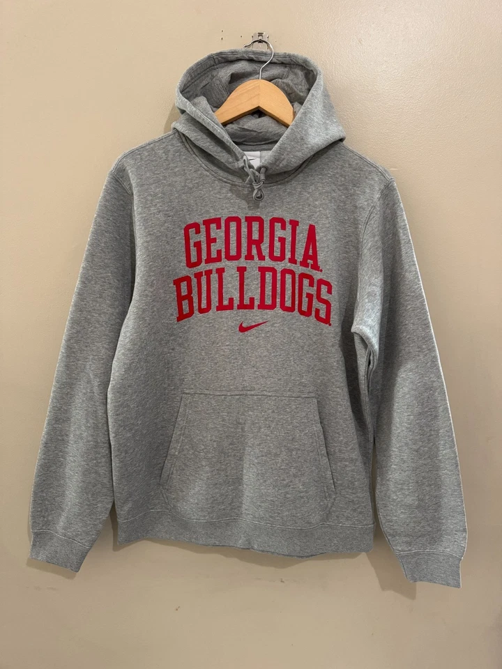 Nike Georgia Bulldogs Pullover Gray Hoodie Sweatshirt Mens 2XL XXL M31777