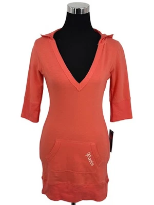 Винтажный Y2K новый с Ярлыками Energie с капюшоном обтяжку мини-платье туника | 90-х кокетка инди Sleaze - Изображение 1 из 4