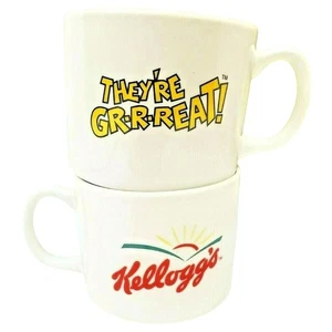 Y2k Vintage Set Gibson Kelloggs They're Great Cereal Bowl Large Ceramic Mug 2000 - Picture 1 of 8
