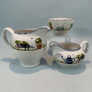 Vintage Wood & Sons Holly Cottage Milk Jug Creamer & Sugar Bowl - Picture 1 of 16