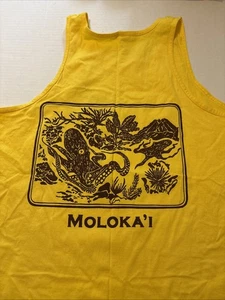 Camisa sin mangas Molokai Hawaiana 2 Caras Lanza Buceo Surf Pulpo XL Rara - Imagen 1 de 6