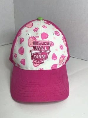 Girls Youth NASCAR Hall Of Fame Hat Cap Pink Strawberry Graphics Charlotte NC - Image 1 of 4
