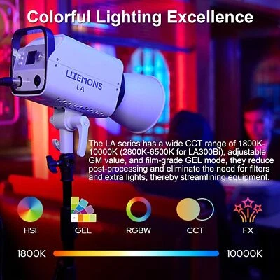 Godox LA200R 220W 1800K-10000K RGB Full Color LED Video COB Light CRI+95 APP  - Image 1 of 4