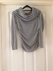 NEW Grey Very Fine Knit On Or Off The Shoulder Roll Neck Top Size L By ZARA - Picture 1 of 5