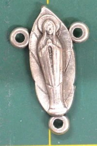 Rosary Centre Piece, Our Lady Of Lourdes, Silver Tone, 20mm x 14mm Overall - Picture 1 of 2