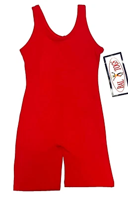 BalTogs Biketard Unitard Bodysuit Jumpsuit Tank Stretch Red New Youth Girl 4 - Image 1 of 4