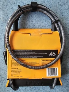 Halford 23cm D Lock plus 120cm extension cable New And Sealed - Picture 1 of 2