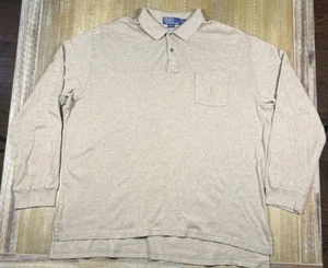 De Colección Polo Ralph Lauren Manga Larga Polo Talla XXL 2XL Marrón Brezo Bolsillo - Imagen 1 de 13