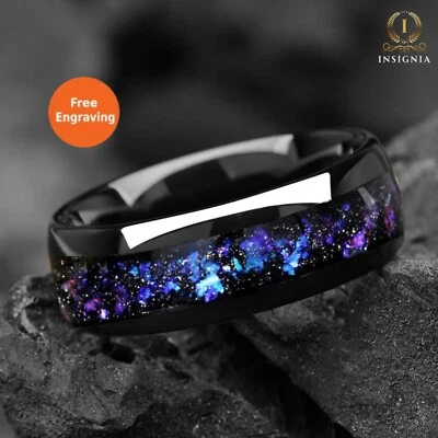 Астроном - черный обручальное кольцо для мужчин вольфрама обручальное кольцо уникальный подарок - Изображение 1 из 4