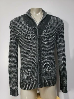 Rag & Bone Men’s Shawl Neck Cardigan Sweater, Black, Sz Medium 100% Cotton - Image 1 of 3