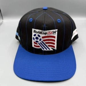 Vintage World Cup USA Hat Men Golf Pinstripe Twins Enterprise Snap Back - Picture 1 of 8