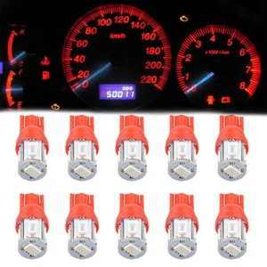 10x Red LED Instrument Panel Light Speedometer Dash Cluster Gauge Lamp T10 Bulbs - Picture 1 of 10