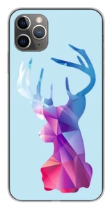 Coque en silicone imprimée compatible Apple iPhone 11 Pro Max Cerf Hipster Bleu - Picture 1 of 3
