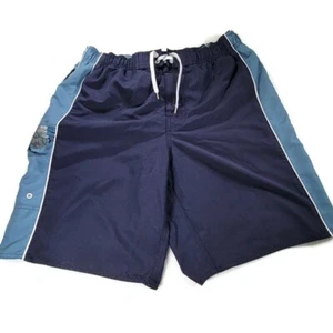 Breakwater Mens Blue Floral Swim Beach Trunk Size M Medium Lace Up With Pocket - Picture 1 of 9