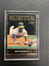 1991 Leaf Rickey Henderson #BC26 Record Steal Gold Insert Baseball Card A’s