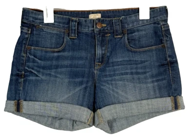 Pantalones Cortos de Jean J.Crew Para Mujer Talla 2 Azul Denim Puños Dobladillo Crudo Elastizados Foto 1 de 4