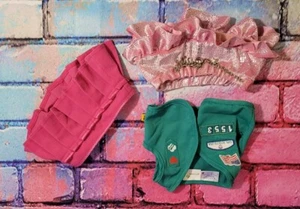 Build-A-Bear Workshop Girl Scout Junior Uniform Vest, GREEN with Two Skirts - Picture 1 of 1