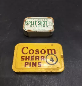 Vintage Fishing Related Tins - Split Shot Sinkers (empty) & Cosom Shear Pins (3) - Bild 1 von 10