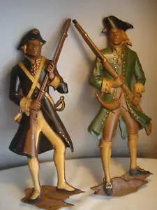 Vintage Pair Of 1966 Sexton Metal Minute Men Soldiers #508 Wall Plaques - Picture 1 of 8