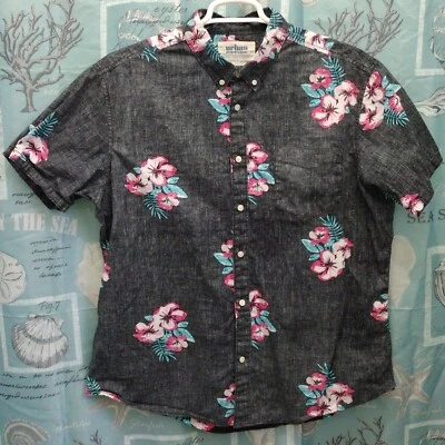 URBAN PIPELINE Shirt Men's 2XL Black Floral Hawaiian Coastal Aloha Beach Casual - Image 1 of 4
