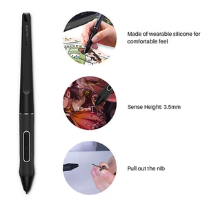 NEW PW517 Digital 8192Pressure Stylus Pen For Huion Drawing Monitor Battery-Free - Picture 1 of 14