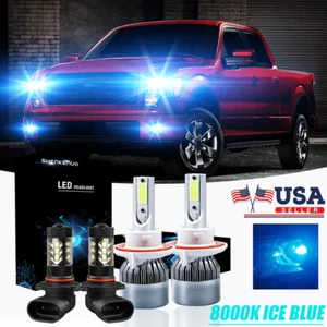 Ice Blue Combo H13 9145 LED Bulb for Ford F-150 2004-2014 Headlights&Fog Lights - Picture 1 of 12