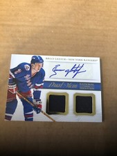 2013-14 Panini National Treasures Dual Memorabilia Autographs #DMBL Brian Leetch