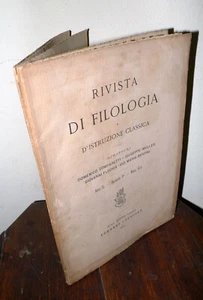 RIVISTA DI FILOLOGIA E D'ISTRUZIONE CLASSICA Marzo 1874[dialetto greco calabro - Foto 1 di 5