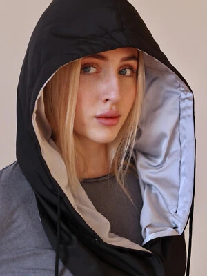 真丝衬里连帽围巾,女式巴拉克拉瓦帽,防风帽,防毛躁 — 第 1/4 张图片