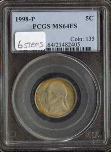 1998-P Jefferson Nickel PCGS MS64 Full Steps - Picture 1 of 2