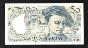 France, 50 Francs, 50 F ( 1989 ) 1976-1992 ''Quentin de La Tour'', BankNote - Picture 1 of 2