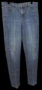 Jeans donna Alana blu 5 tasche gamba dritta elasticizzato Gloria Vanderbelt taglia 12 - Foto 1 di 12