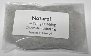 Natural Rabbit Dubbing - Fly tying material Chinchilla x 1g - Picture 1 of 2