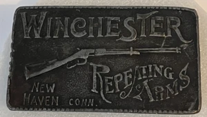 Vintage Original Brass Winchester Repeating Arms Belt Buckle - Made In Chicago - Picture 1 of 4