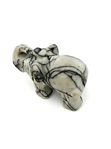 Natural Picasso Jasper Gemstone Carved Elephant Figurine, 47.71g (1.68 oz) - Picture 1 of 2