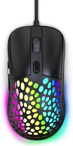 Gaming Mice Mouse 6400 DPI USB RGB Flowing Backlit Light Wired PC Laptop Compute - Picture 1 of 7