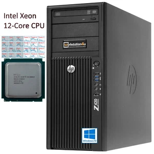 12-Core HP Z420 Intel Xeon E5 2696v2 256GB SSD 128GB Ram 4x Monitor - Bild 1 von 12